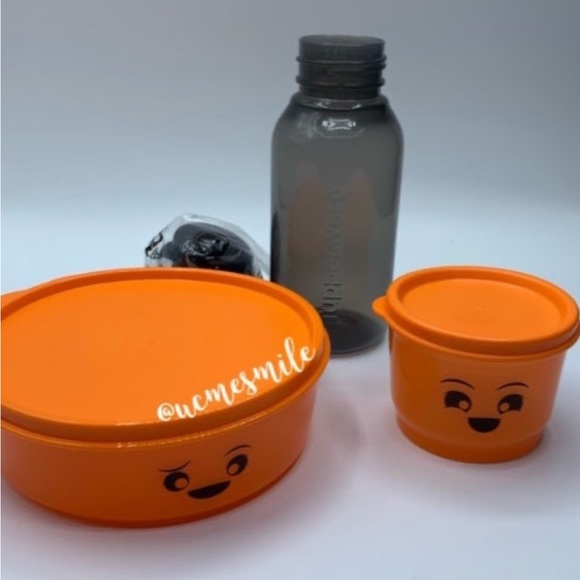 🎃 Tupperware Smiley Emoji Lunch Set 🎃 - Picture 1 of 4